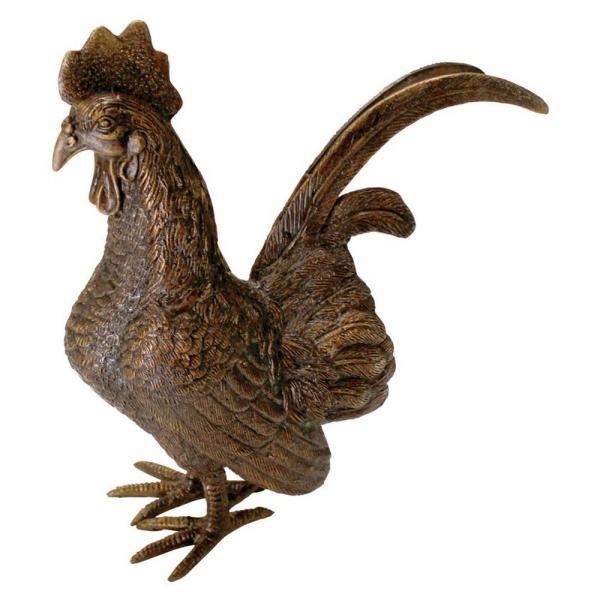 Barnyard Rooster Bronze Statue plus freight