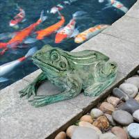 Small Bull Frog Statue plus freight-DTPN5791