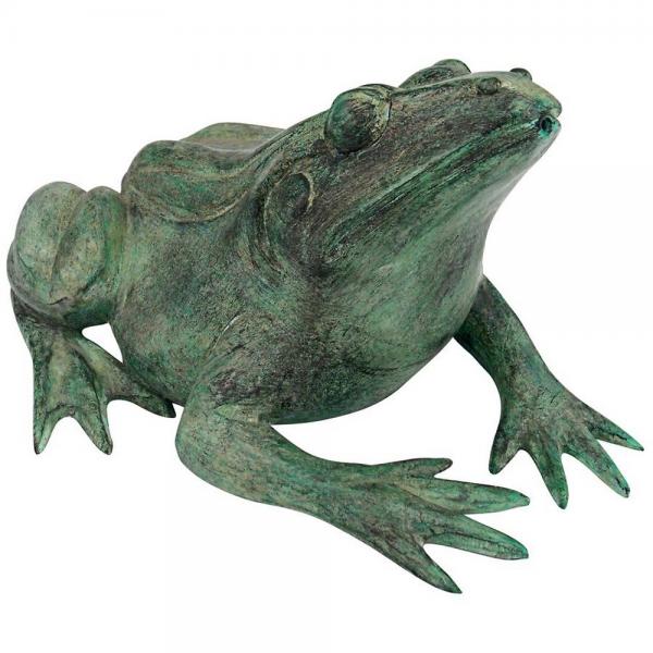 Medium Bull Frog Bronze Statue plus freight