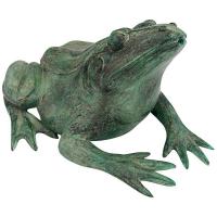 Medium Bull Frog Bronze Statue plus freight-DTPN57921