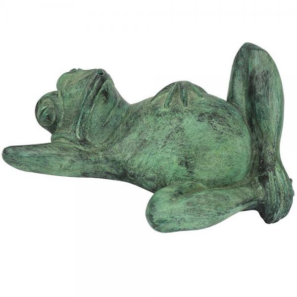 Spitting Lazy Frog Verdi Brozne Statue plus freight