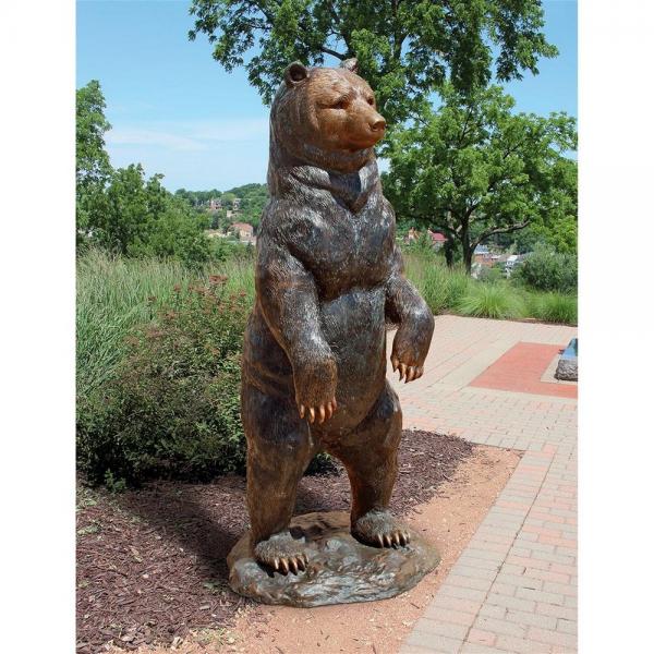 Standing Black Bear Bronze Statue plus freight