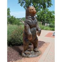 Standing Black Bear Bronze Statue plus freight-DTPN5862