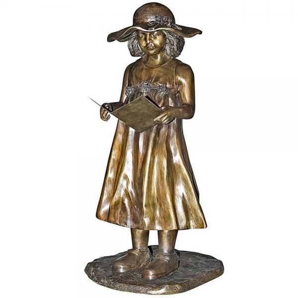 Beulahs Sundress Girl Reading Bronze plus freight