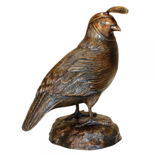 Female California Quail Bronze Statue plus freight