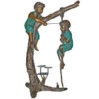 Frolicking Fisher Boys On Tree Bronze plus freight-DTPN6715