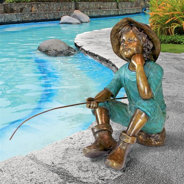 Fish Wish Fisherboy Bronze Statue plus freight