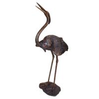 Grande Heron Head Low Bronze Statue plus freight-DTPN69701