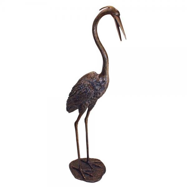 Grande Heron Head High Bronze Statue plus freight