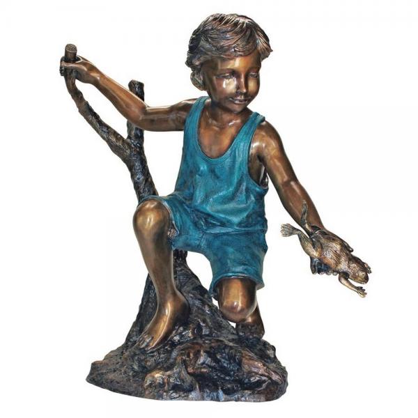 Catch & Release Boy With Frog Bronze plus freight