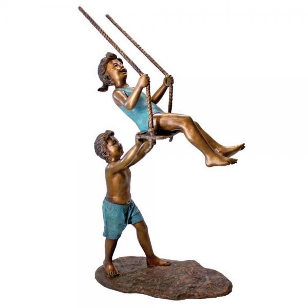 Swinging Children Bronze Statue plus freight