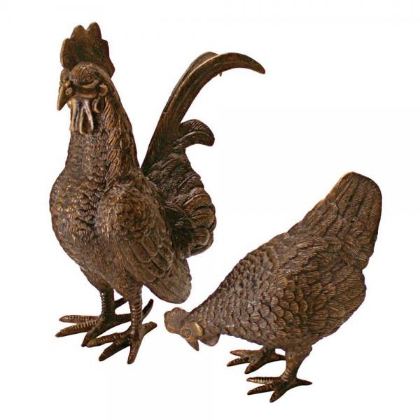 Rooster & Hen Statue Set plus freight