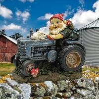 Bunny On Board Tractor Gnome Statue plus freight-DTQL1530256