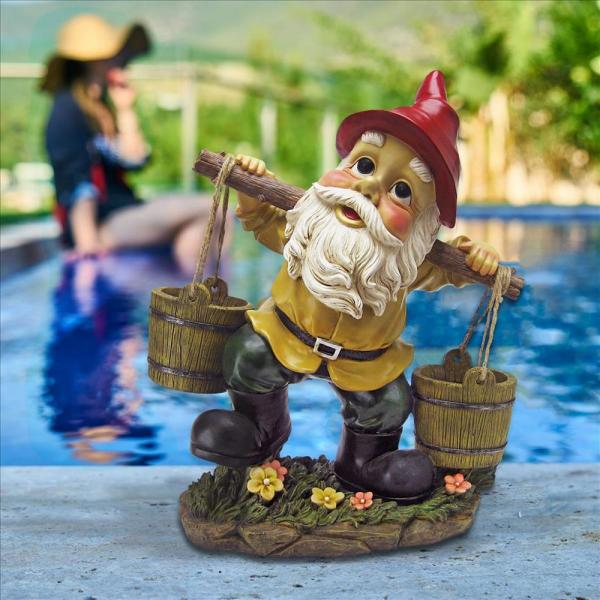 Barney Two Buckets Garden Gnome Statue plus freight