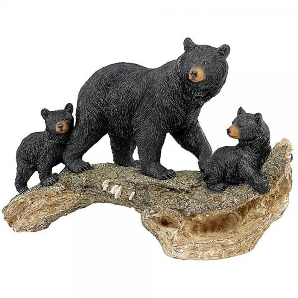 Momma Black Bear With Cubs Statue plus freight