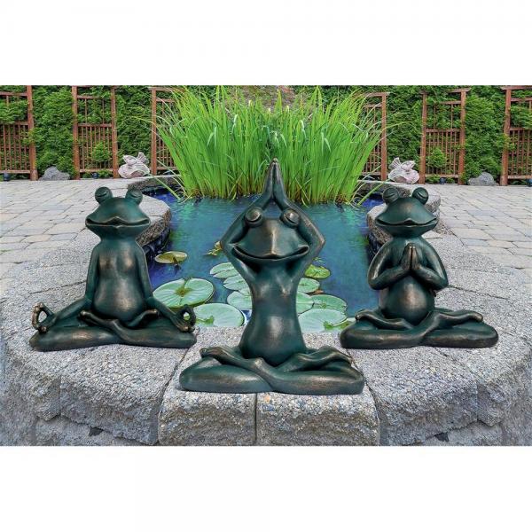 Yoga Frog Statues Set of 3 plus freight