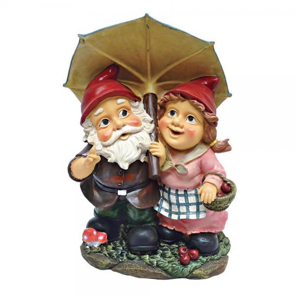 Rainy Day Gnomes Under Umbrella Statue plus freight