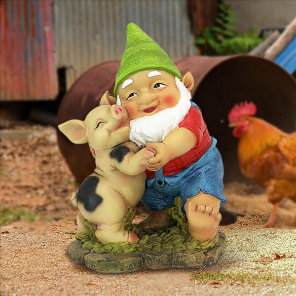 Happy As A Pig In Slop Garden Gnome plus freight