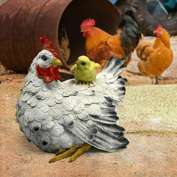 Barnyard Mother Hen And Chick Statue plus freight