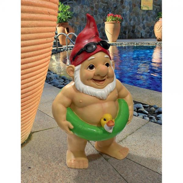 Pool Party Pete Naked Gnome Statue plus freight