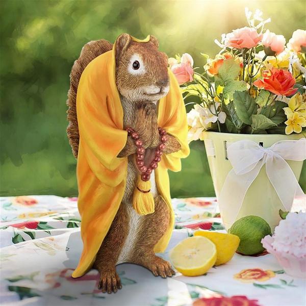 Sensei Monk Zen Garden Squirrel Statue plus freight