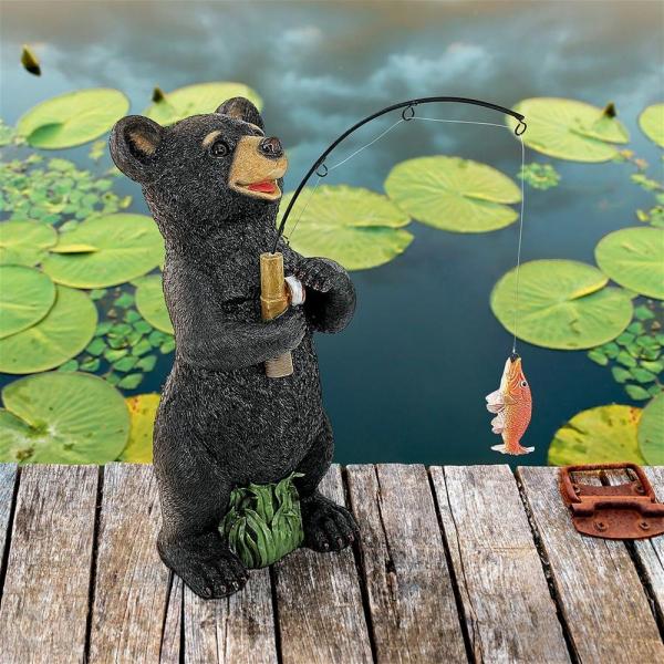 Fishing Black Bear Statue plus freight