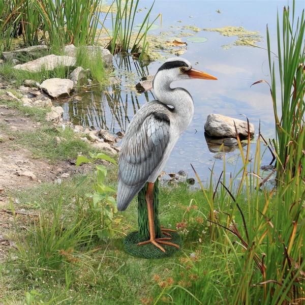 Gray Heron Coastal Bird Statue plus freight