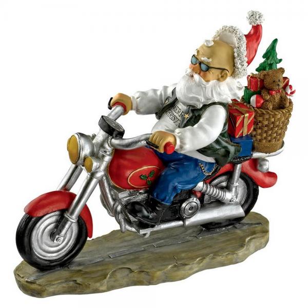 Father Christmas Santa Biker Statue plus freight