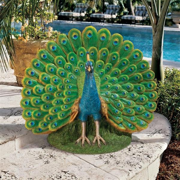 Peacock Plumage Garden Statue plus freight