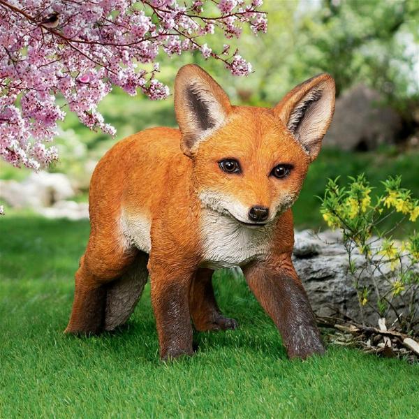 Cavorting Carmine Baby Red Fox Statue plus freight