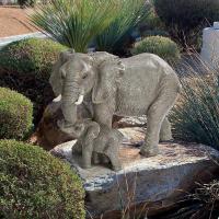 Mama And Baby Elephant Statue plus freight-DTQM3160800