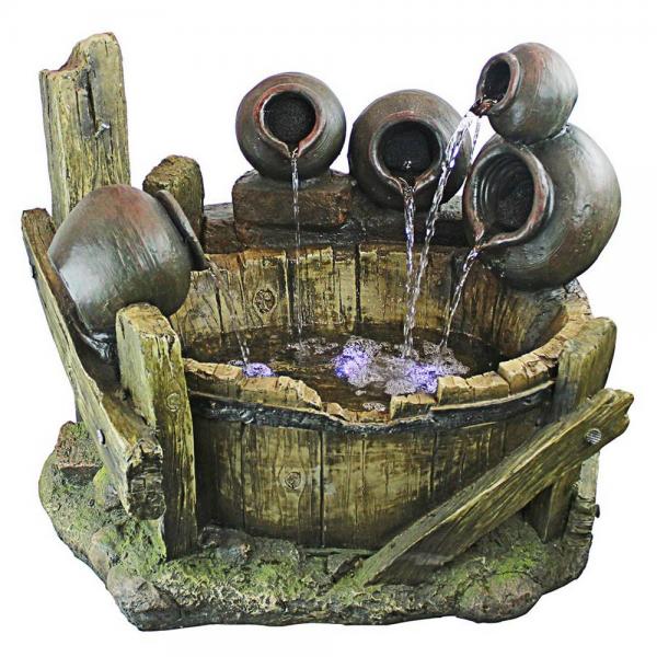 Urns And Barrel Waterfall Fountain plus freight