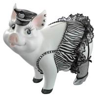 Porker On Patrol Pig Statue plus freight-DTQS2152