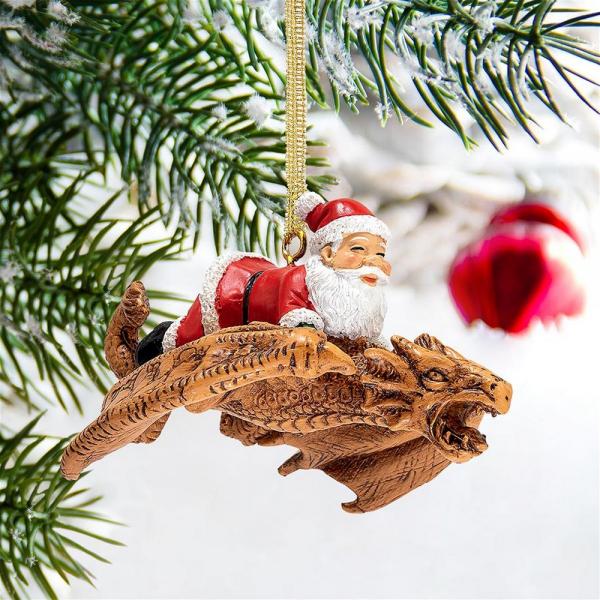 Santa And The Snowdragon Ornament plus freight