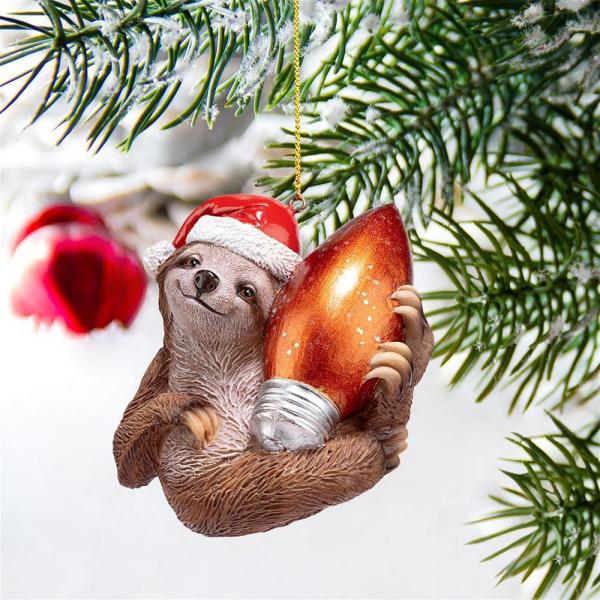 Santas Sloth Xmas Ornament plus freight
