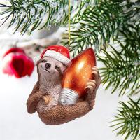 Santas Sloth Xmas Ornament plus freight-DTQS95306