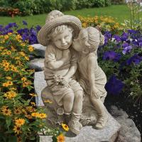 Kissing Kids Boy And Girl Statue plus freight-DTSH38019413