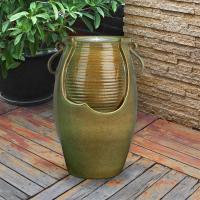 Ceramic Rippling Jar Fountain plus freight-DTSS11344