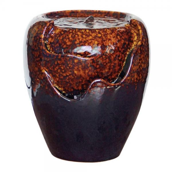 Burnt Umbra Ceramic Jar Fountain plus freight