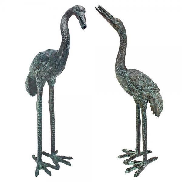 Bronze Cranes Pair Small plus freight