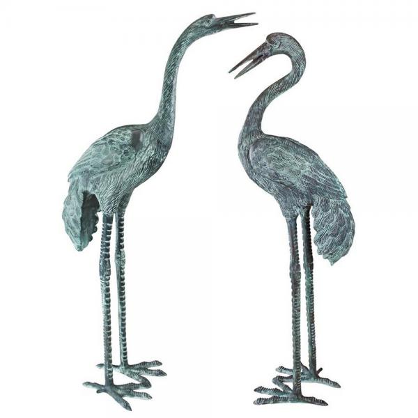 Bronze Cranes Pair Large plus freight