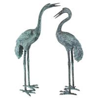 Bronze Cranes Pair Large plus freight-DTSU2075