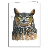 Great Horned Owl Greeting Cards-LEWERSGC904