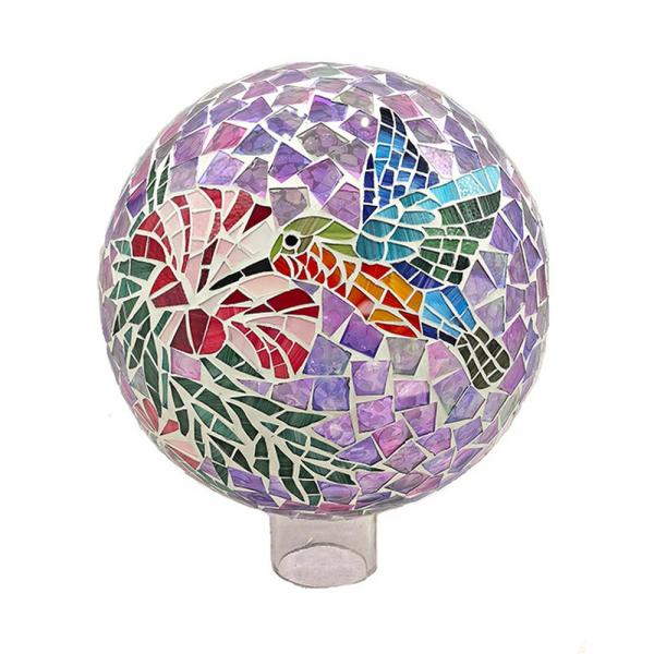 10 inch Feeding Hummingbird Mosaic Globe