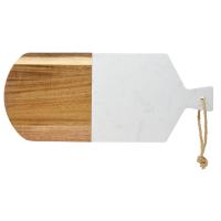 Oval Marble and Acacia Board with Hanging Rope-EE213