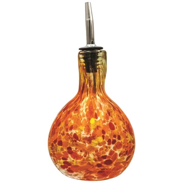 Orange & Red Blown Glass Cruet