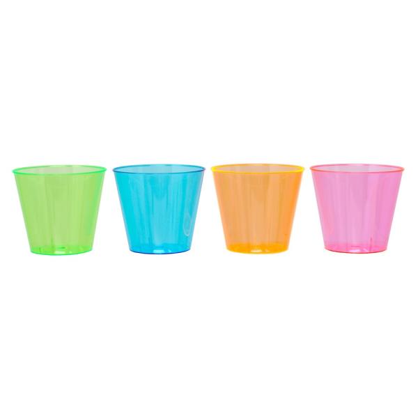 1 oz Shot Glasses - Assorted Neon 50 ct