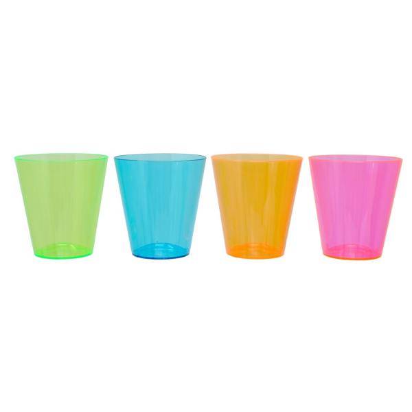 2 oz Shot Glasses - Assorted Neon 40 ct
