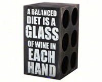 Balanced Wine Diet Wooden Plock Wine Bottle Holder-EG8WHW013