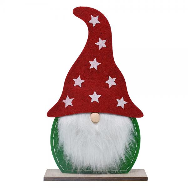 Medium Red & Green Felt Gnome
